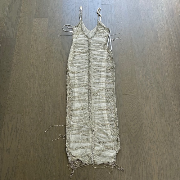 Retrofete IRINA White Crystal Rhinestone Embellished Maxi Dress - Size SMALL - Picture 2 of 15